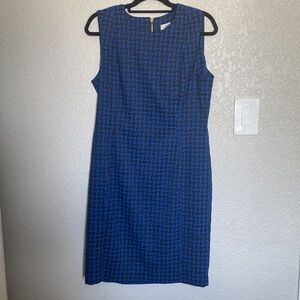 Calvin Klein Blue & Black Houndstooth Style Dress